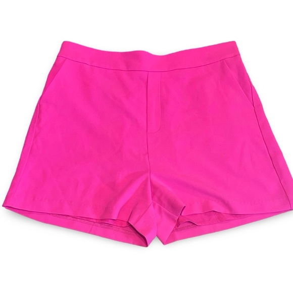 Three Pears Pink Casual Polyester Light Shorts Size M Elastic Waist with Pockets - Picture 1 of 9